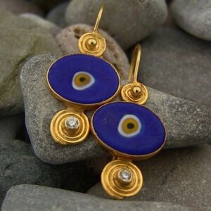 Evil Eye Earrings 14k Gold plated